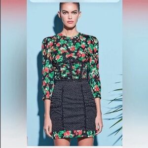 Fleur du Mal Black Strawberry Blouse (NOT Skirt) Size Small